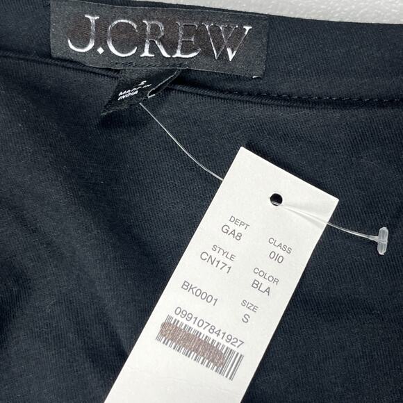 J Crew Stretch Cotton Blend Off The Shoulder Top Womens Small Black Asymmetrical - Picture 5 of 7